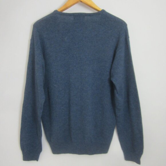 Pendleton Mens Medium Heather Blue 100% Lambswool V Neck LS Pullover Sweater M e - Picture 9 of 9